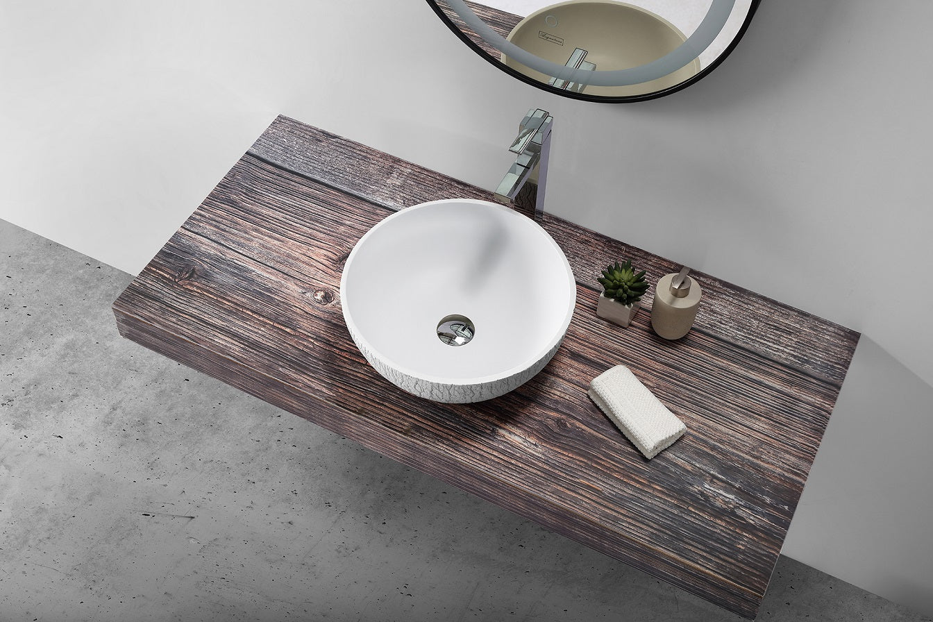 Round Basin w/ Rough Textured Finish - 385mm - B1161