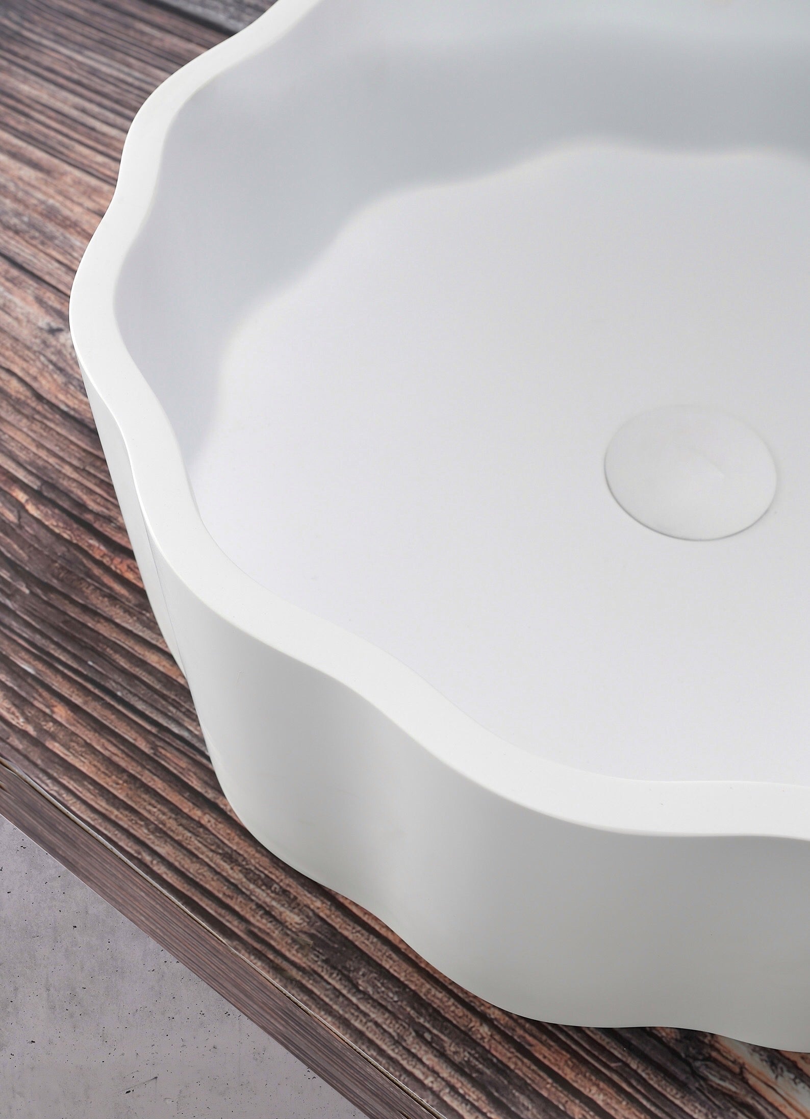 Polymarble Modern Wash Basin - Matte White - 460mm - B1163