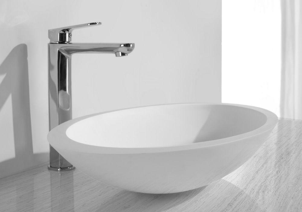 Hugi Solid Stone Basin - Wide Edge - 590mm - B1301
