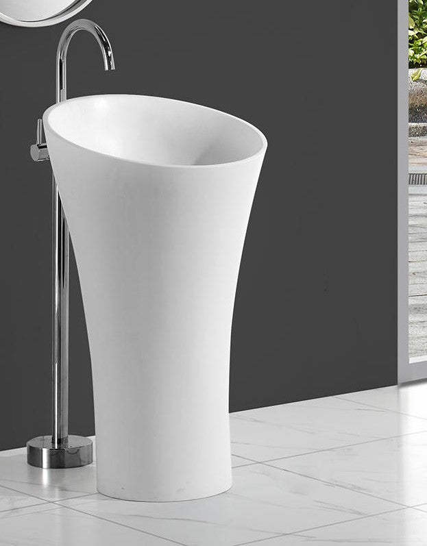 Hugi Freestanding Stone Basin - 910mm - B1394-1