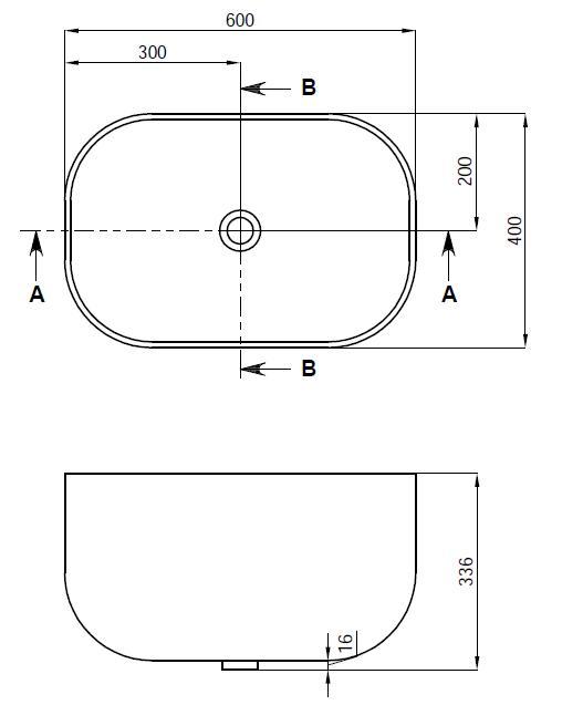 Toka Lite CSB55 Natural Stone Basin 600mm Architect Design