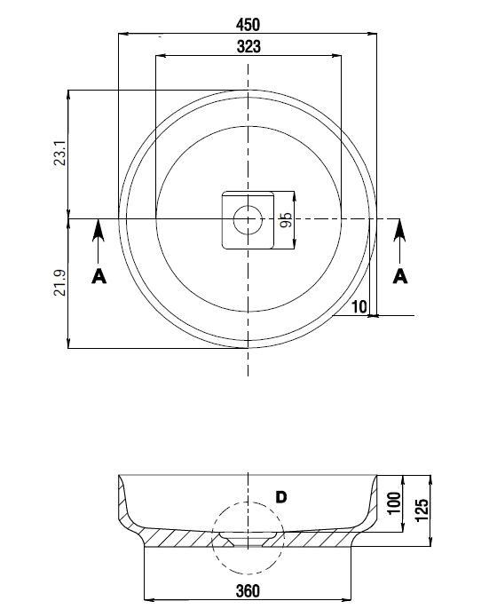 Toka Lite CSB60-450 Natural Stone Basin Architect Design