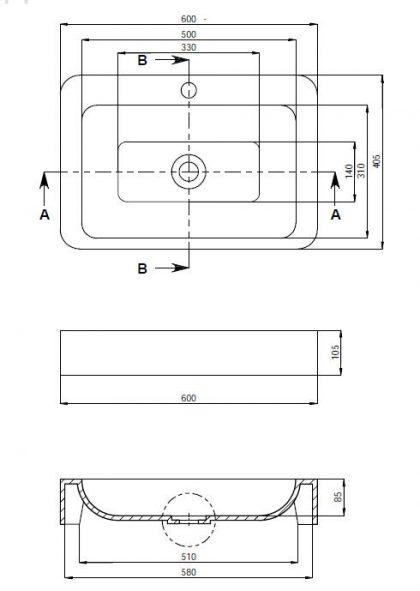 Toka Lite Basin CSB10 405mm, 600mm