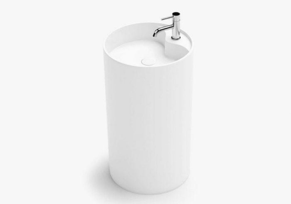 Toka Lite Cylindrical Freestanding Stone Basin - 830mm - CSB87