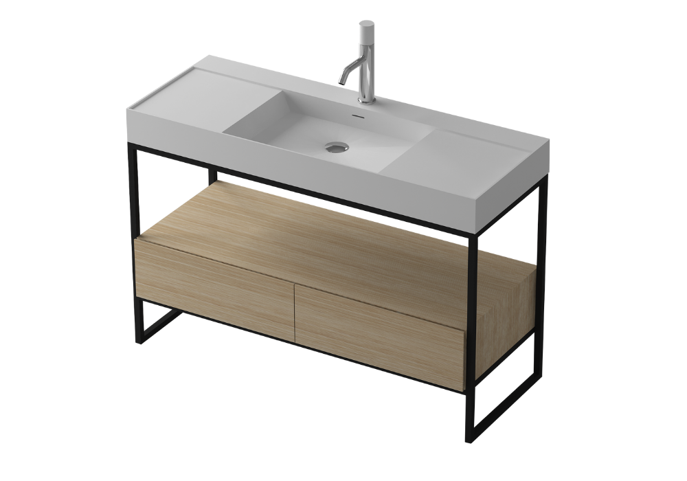 Gia Floorstanding Vanity - Solid Surface Benchtop - 1200mm - G2726-0