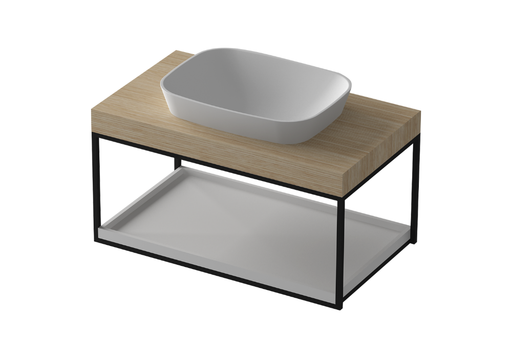 Gia Wall Hung Vanity - Timber Benchtop - 900mm - G2728-0