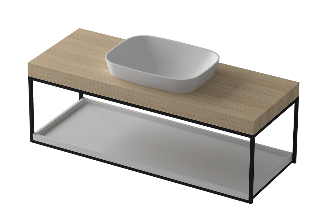 Gia Wall Hung Vanity - Timber Benchtop - 1200mm - G2729