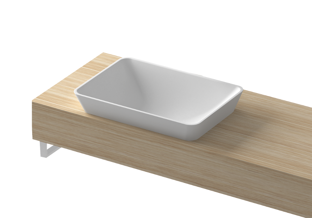 Gia Curved Edge rectangular Basin - 500mm - G38585