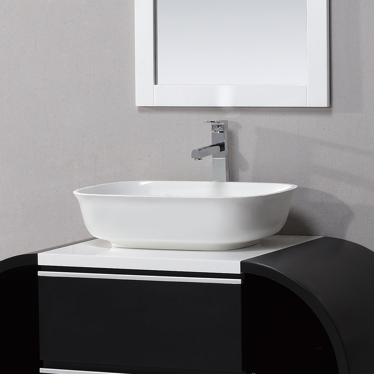 Hugi elegant benchtop basin 590mm - B1053 matt white