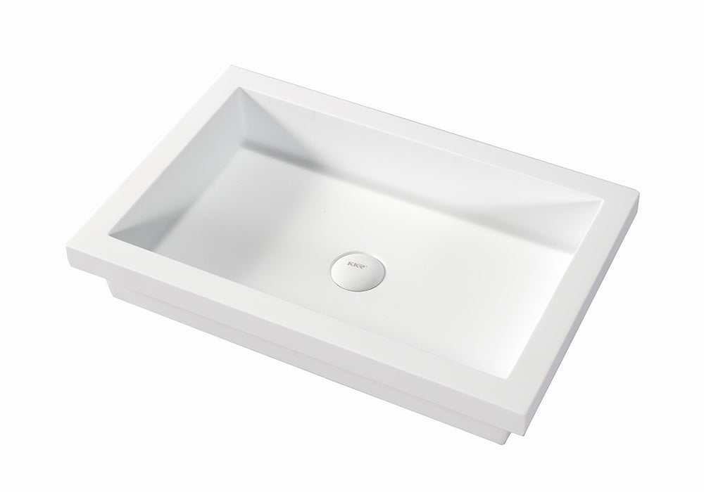 Hugi Semi Built-In Basin - Thick Edges - 600mm - B1115