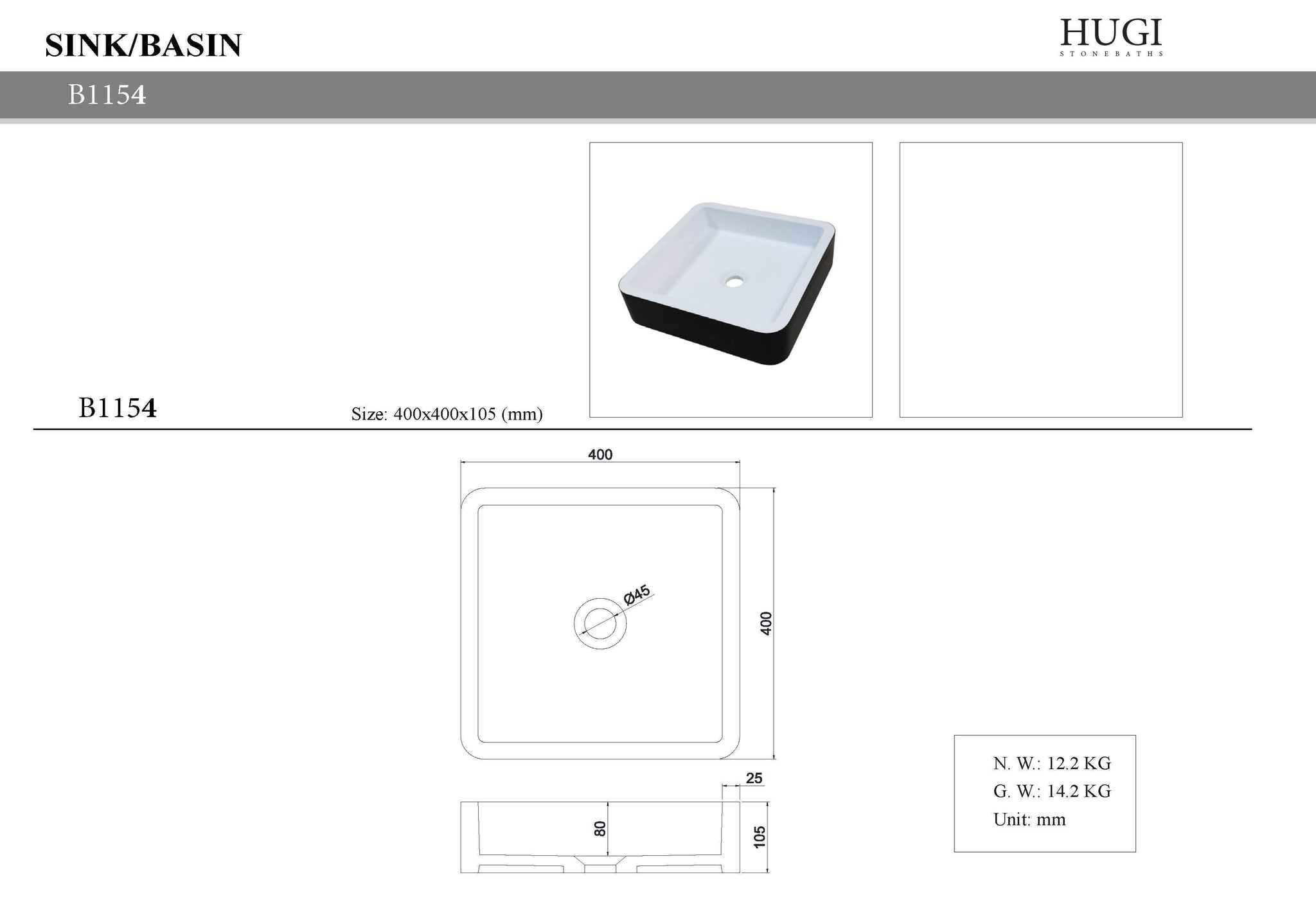 Hugi Modern Stone Basin Architect Design