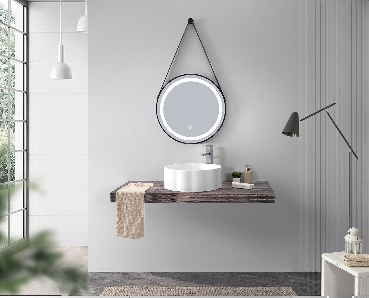Polymarble Modern Wash Basin - Matte White - 460mm - B1163