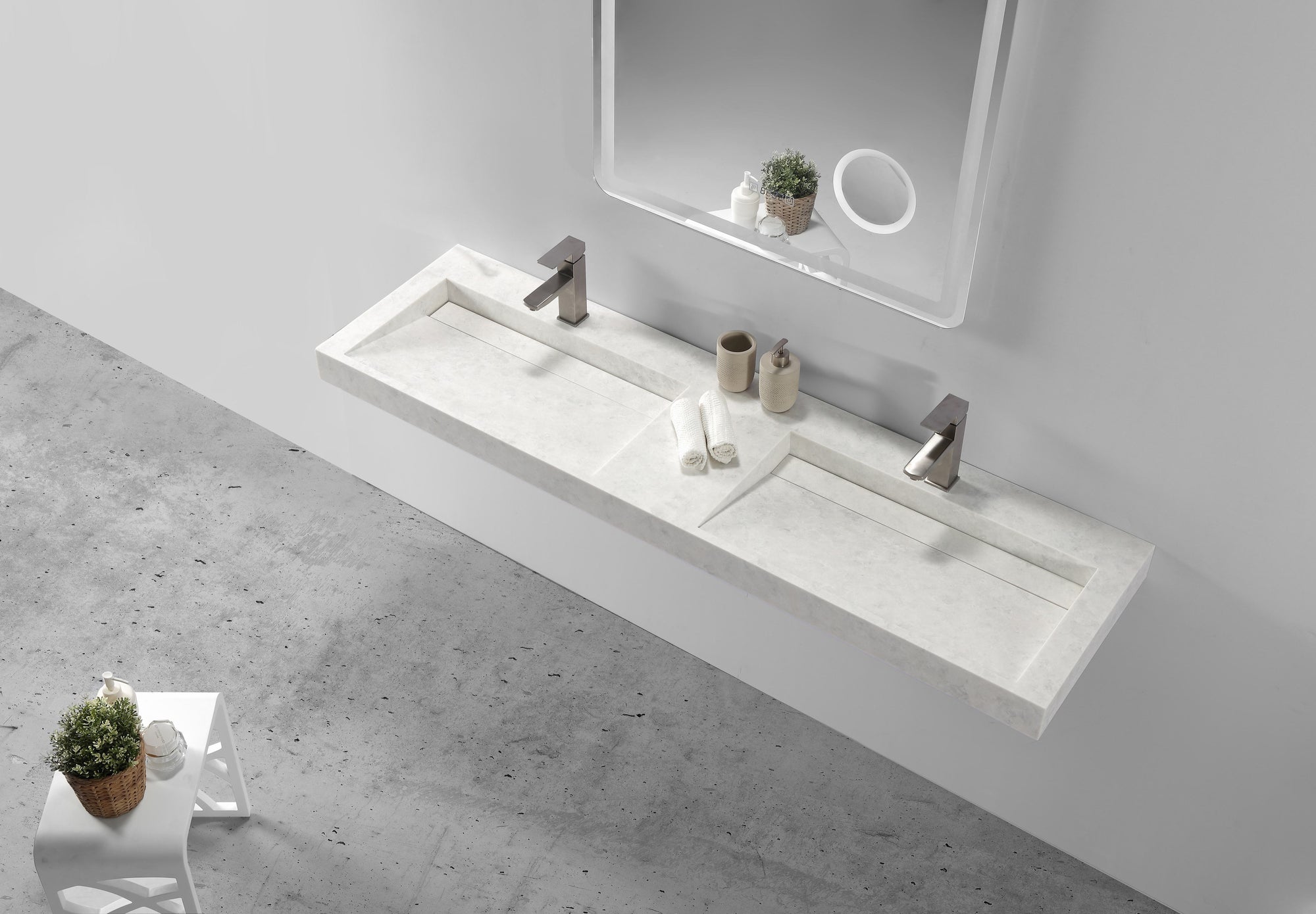 Extra Wide Wall Hung Basin - 1802mm - B1266-2