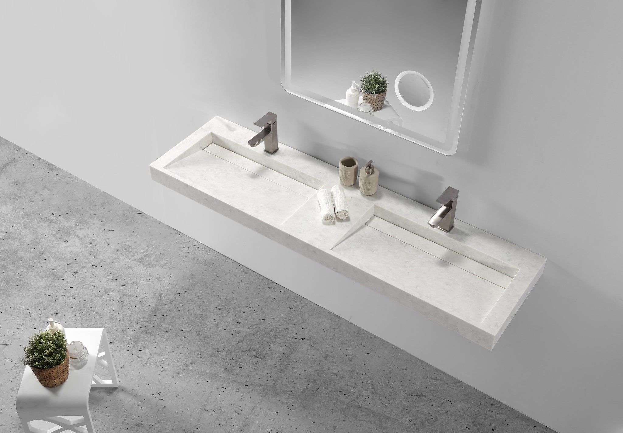 Extra Wide Wall Hung Basin - 1802mm - B1266-2