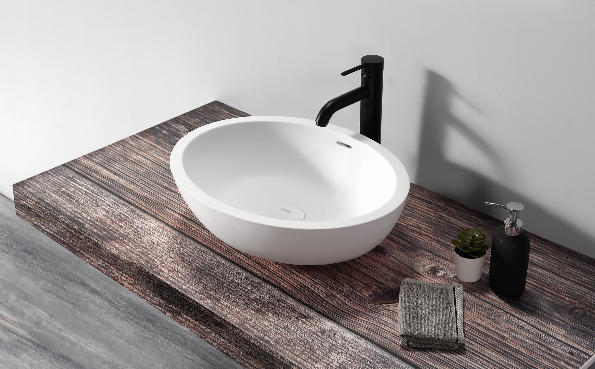 Solid Oval Shaped Basin - 590mm - B1301-A