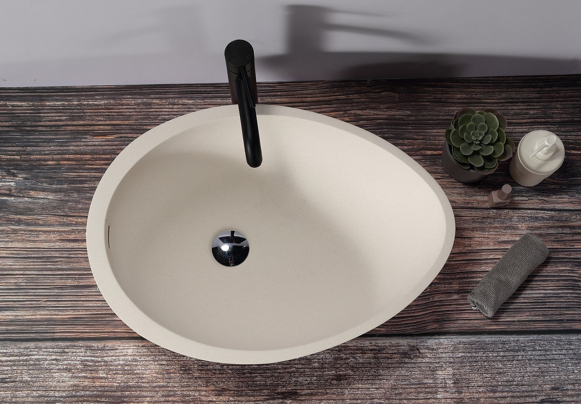 Beige Quartz Basin - 600mm - B1310-1