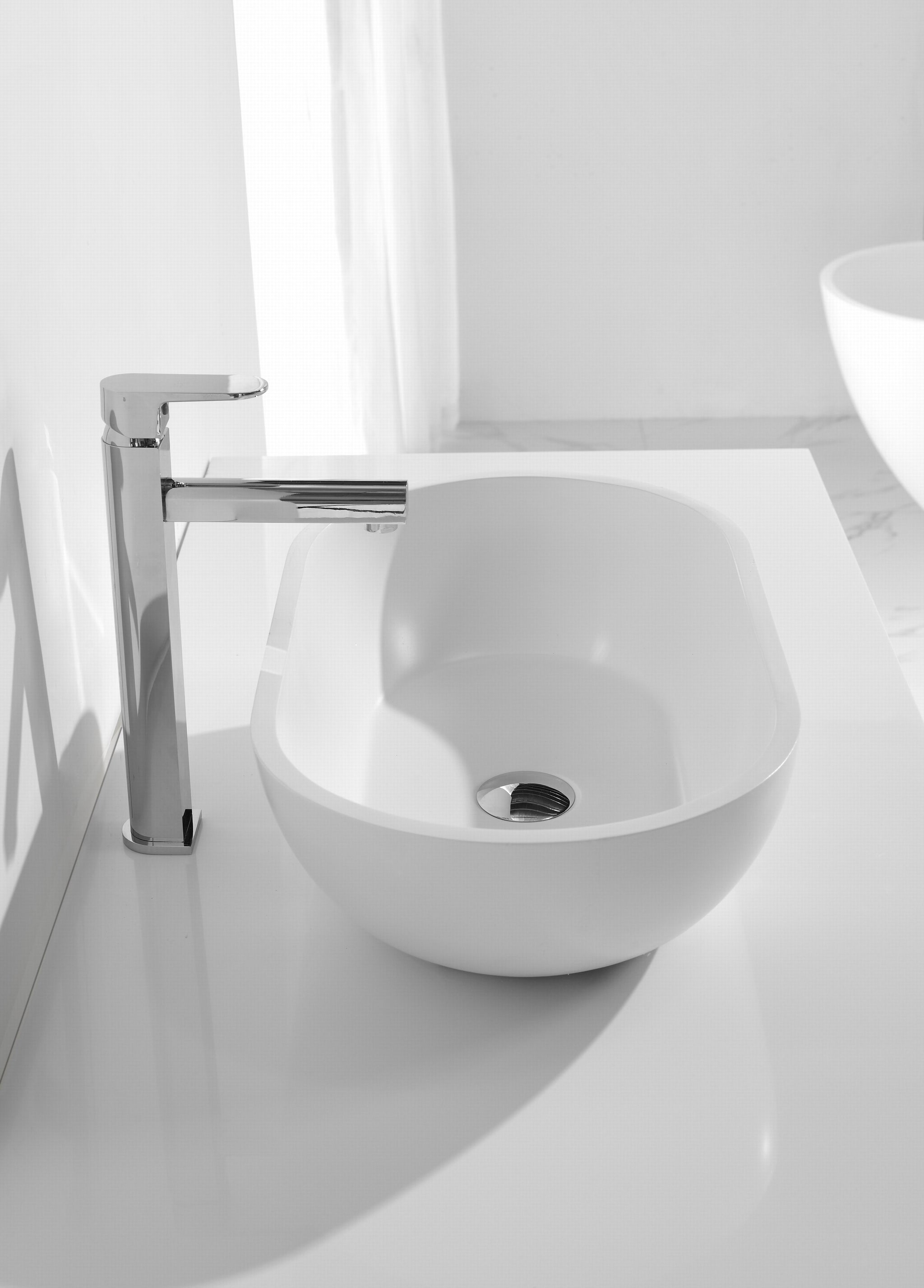 Hugi Matte White Oval 560mm Benchtop Basin - 420mm - B1312