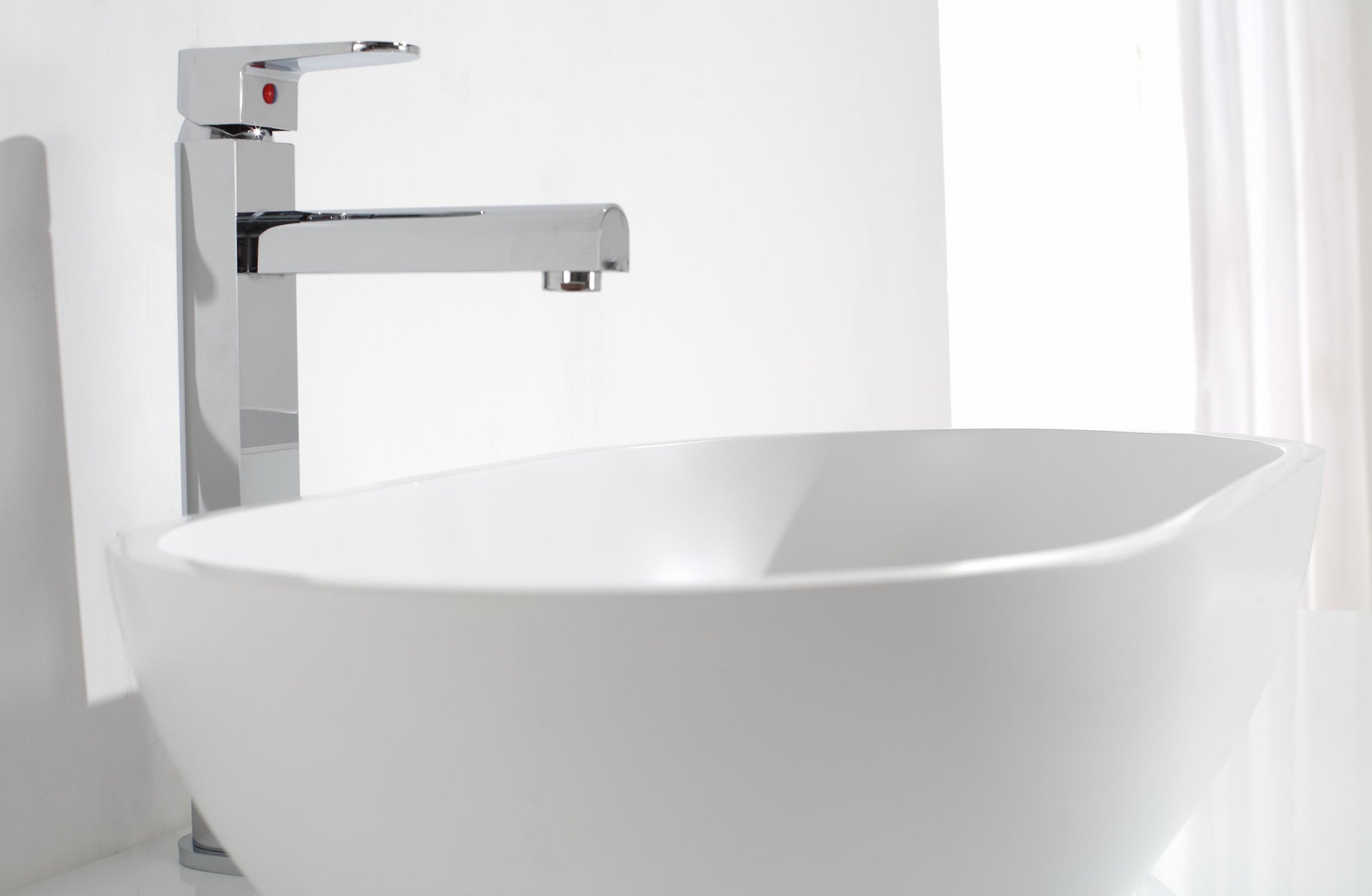 Hugi Matte White Oval 560mm Benchtop Basin - 420mm - B1312