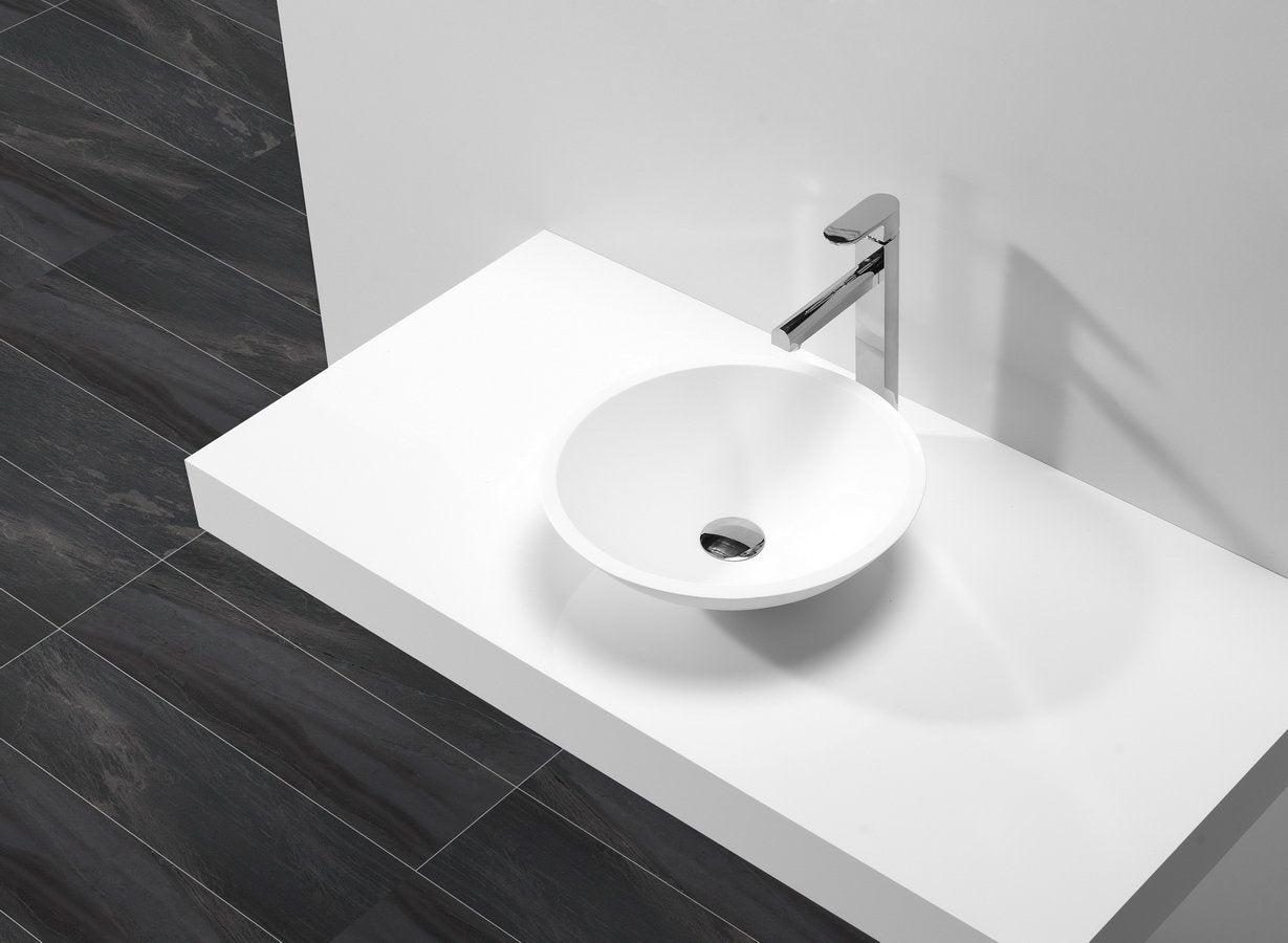 Hugi Above Counter Basin - Petite, Matte White - 405mm - B1516