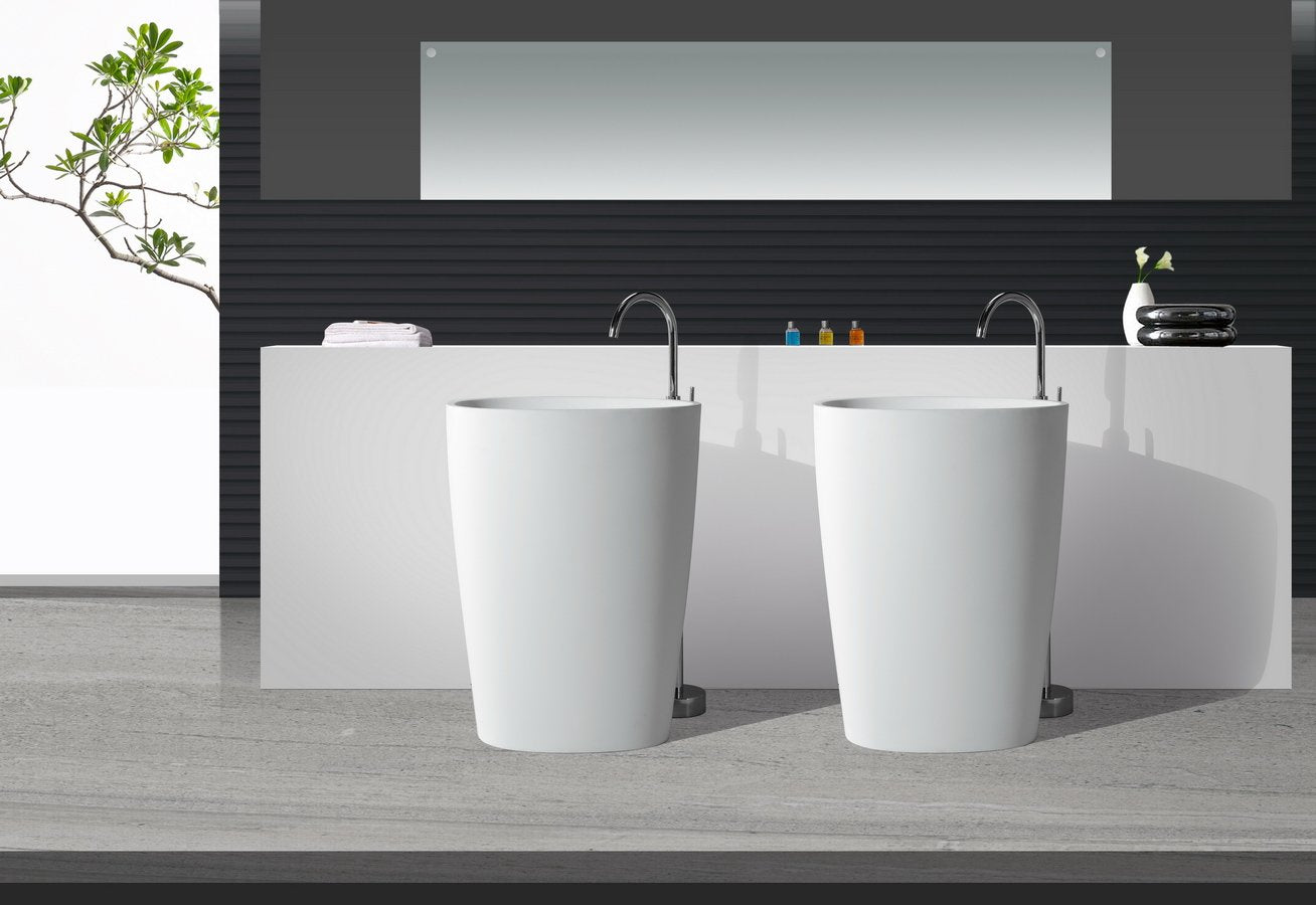 Hugi Freestanding Stone Basin - 830mm - B1582