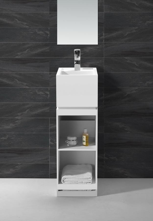 Hugi Freestanding Stone Basin - Storage Shelf - 850mm - B1585