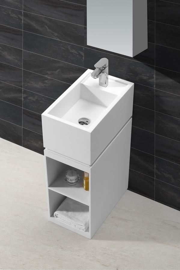 Hugi Freestanding Stone Basin - Storage Shelf - 850mm - B1585