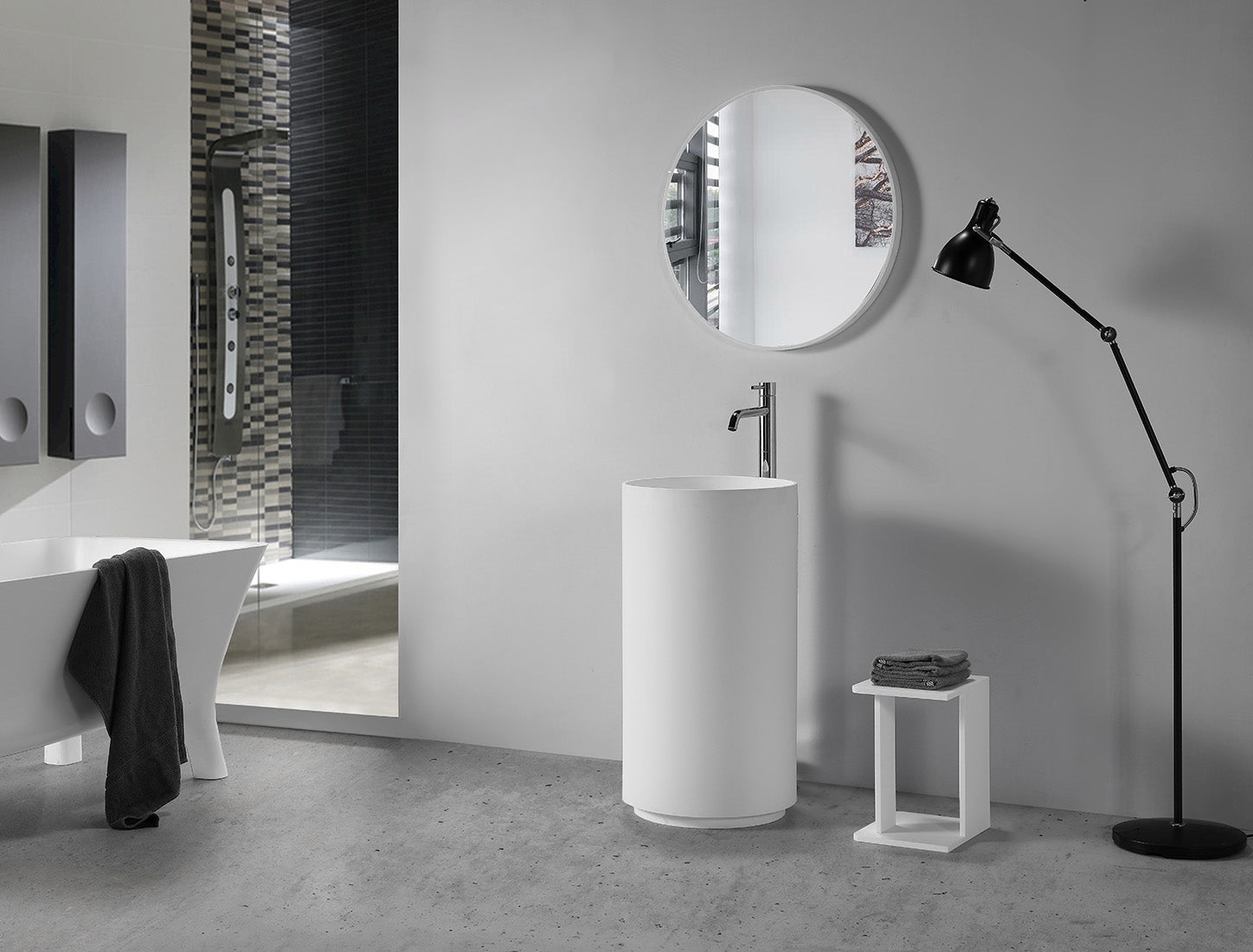Hugi Freestanding Pedestal Basin - 850mm - B1598