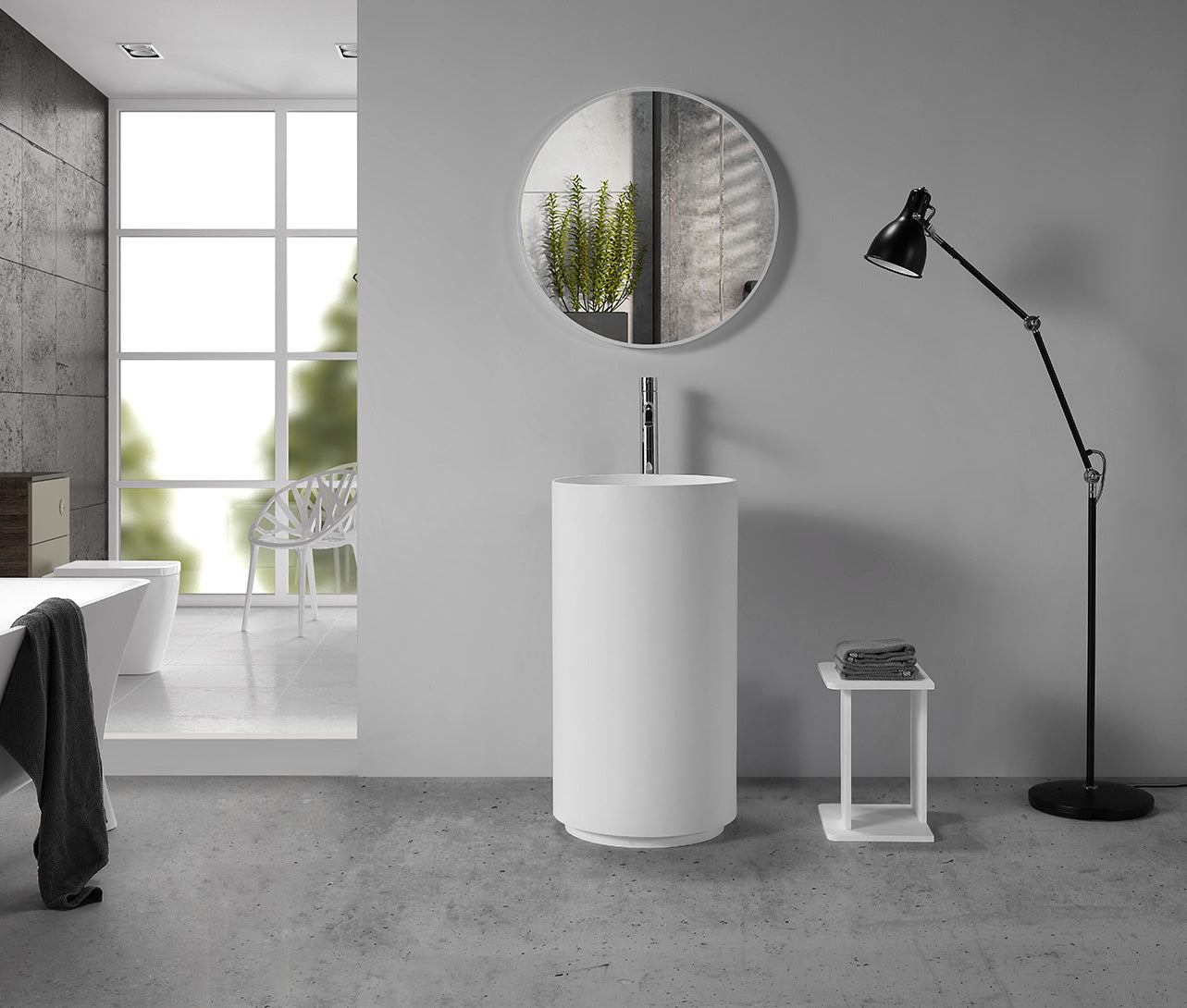 Hugi Freestanding Pedestal Basin - 850mm - B1598