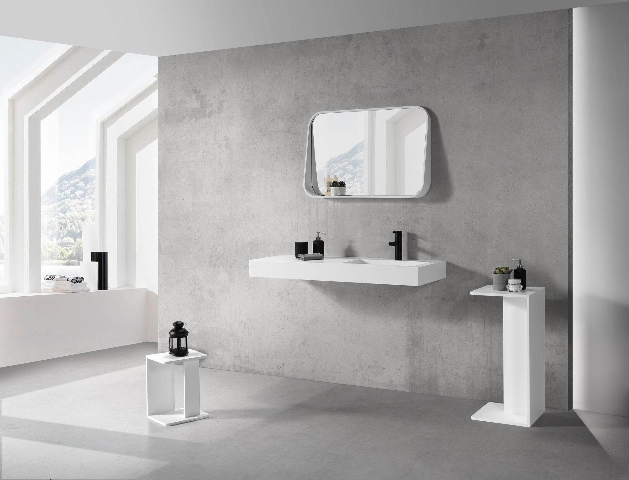 Wall Hung Stone Basin - 1200mm - B1534-R