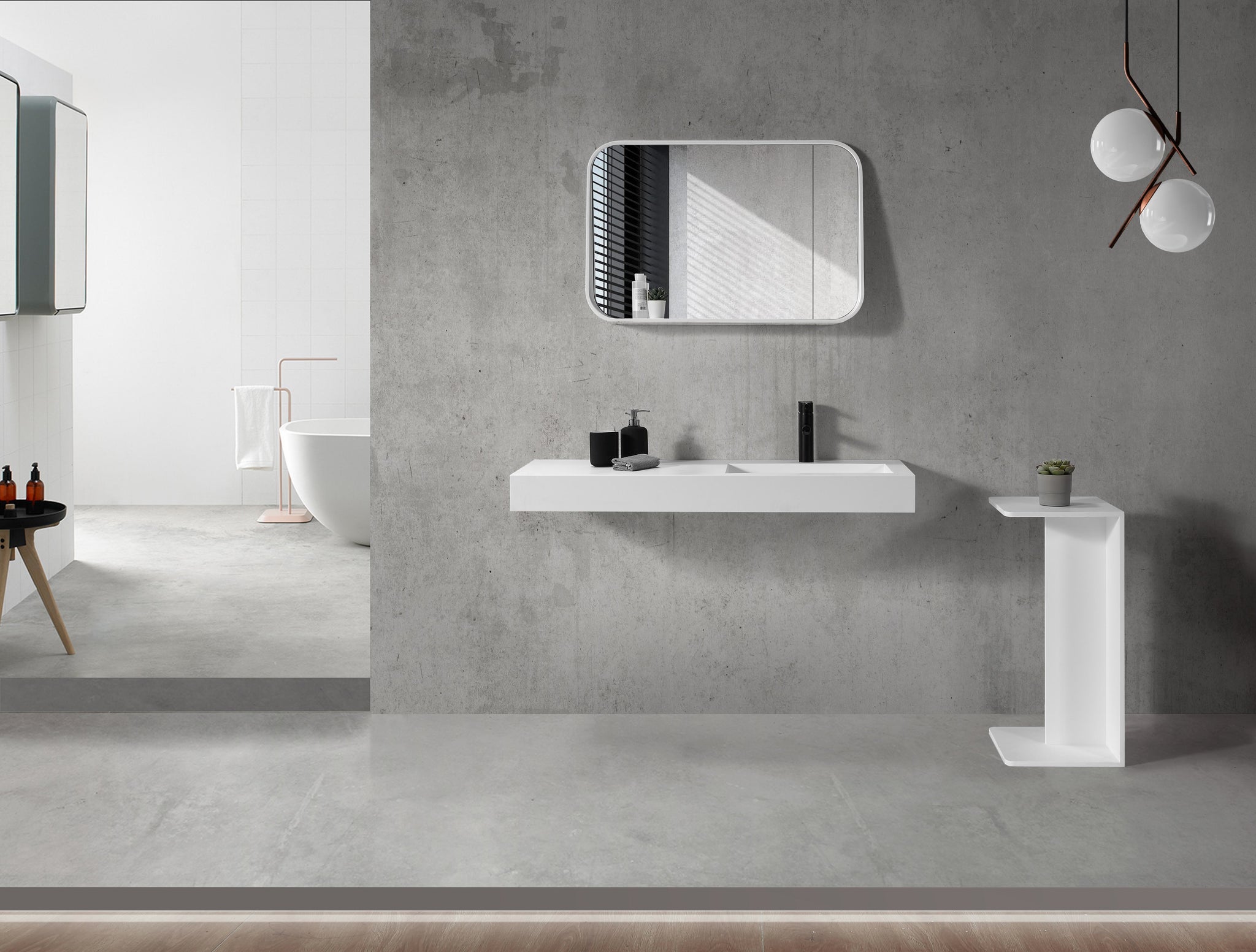 Wall Hung Stone Basin - 1200mm - B1534-R