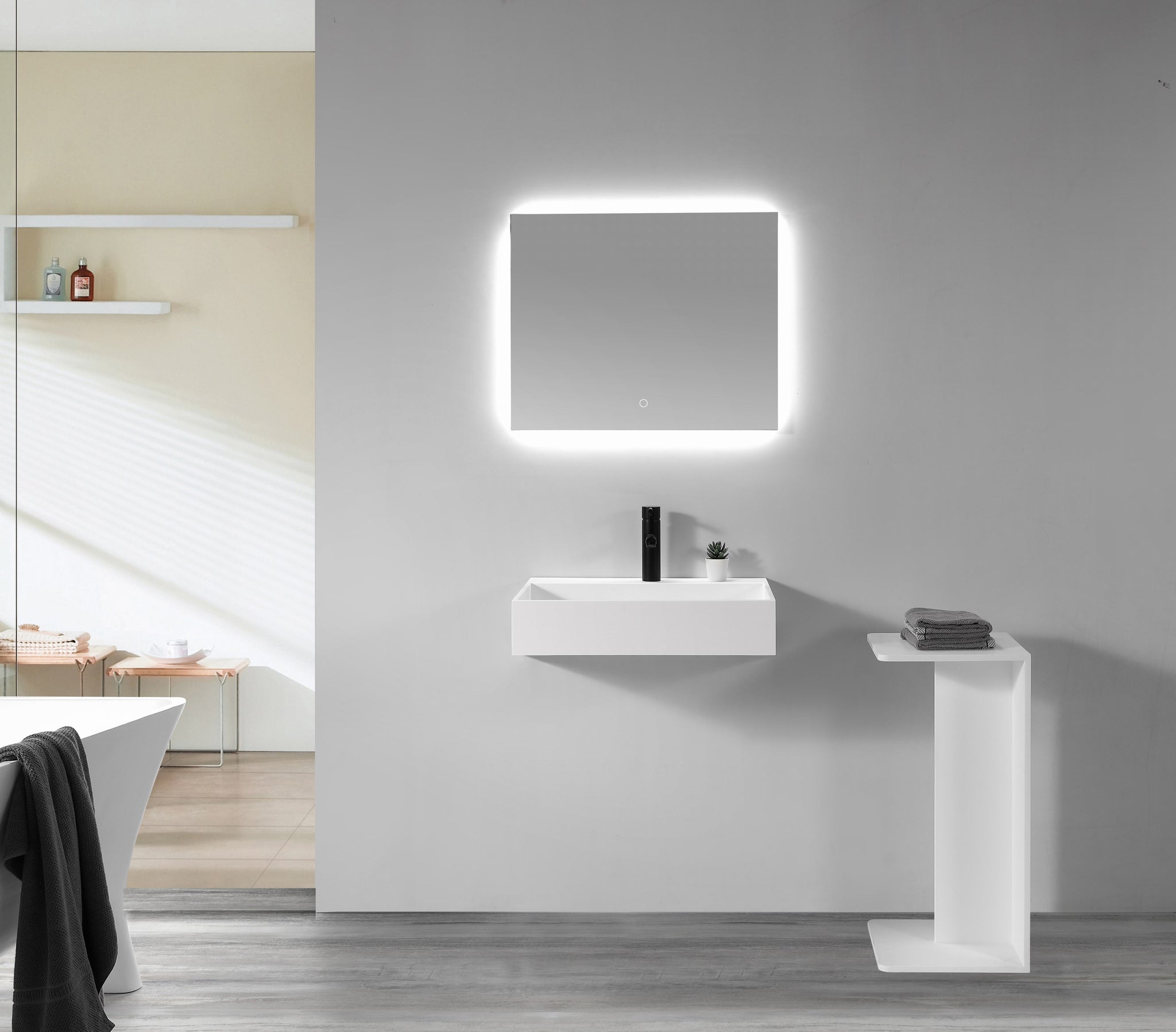 Thin Edge Wall Hung Basin - 620mm - B1602
