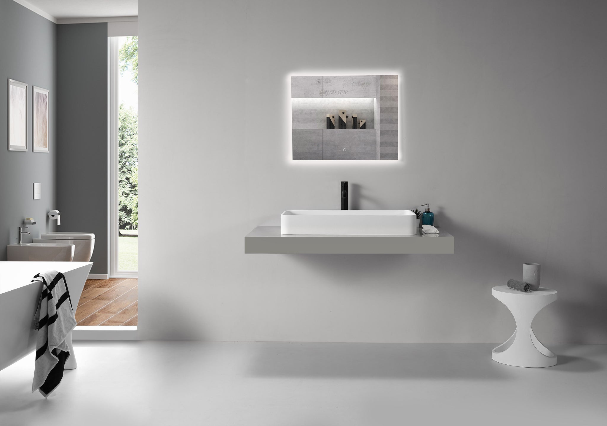 Long Curved Rectangular Basin -800mm - B1700-3