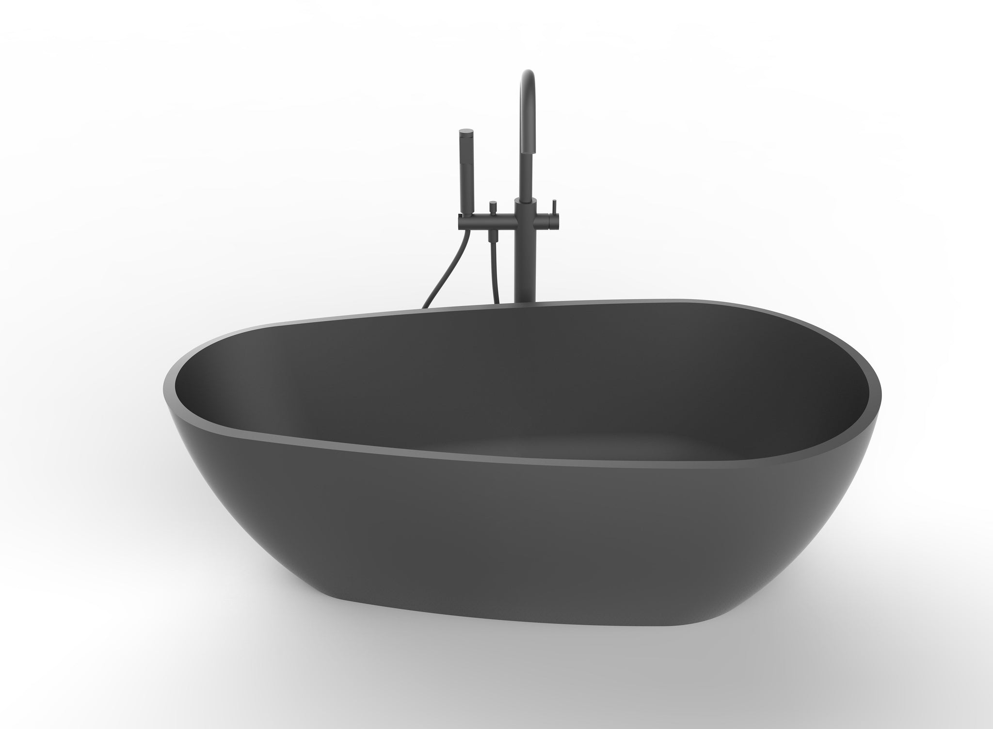 Hugi Egg Shape Stone Bath - Black Series - 1830mm - B001