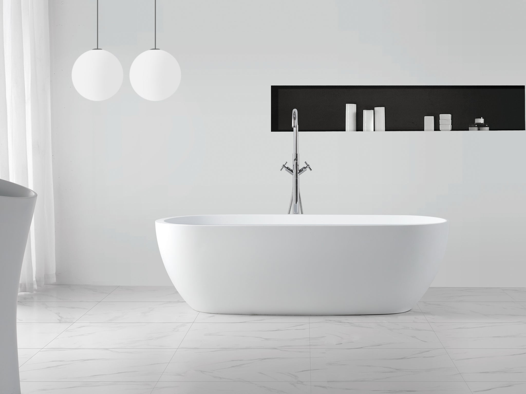 Hugi Statement Stone Bath - Mid-sized - 1695mm - B027