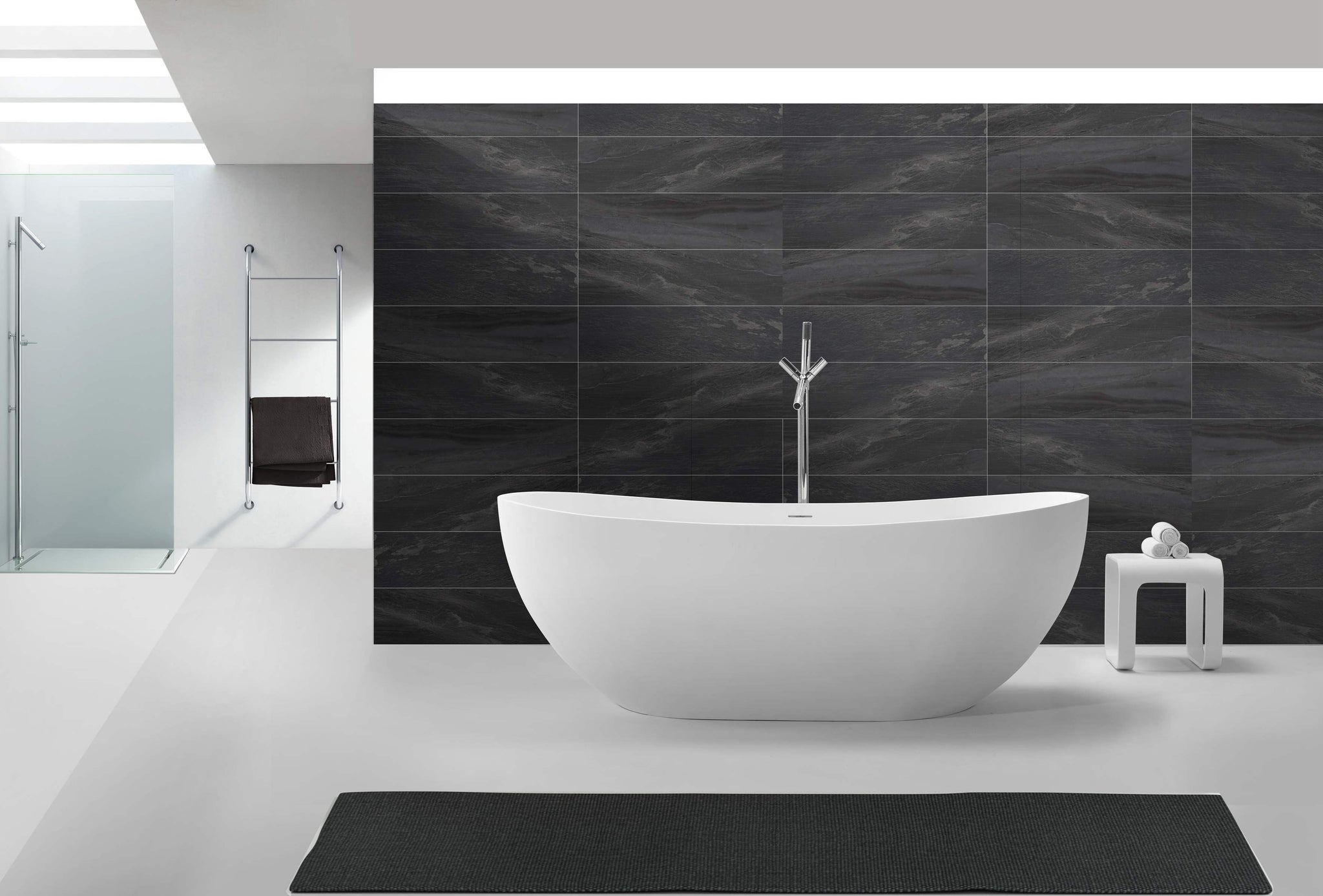 Curved Stone Bath - 1790mm - B054
