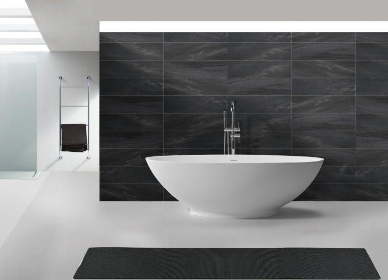 Hugi Elegant Oval Shaped Stone Bath - 1800mm - B061