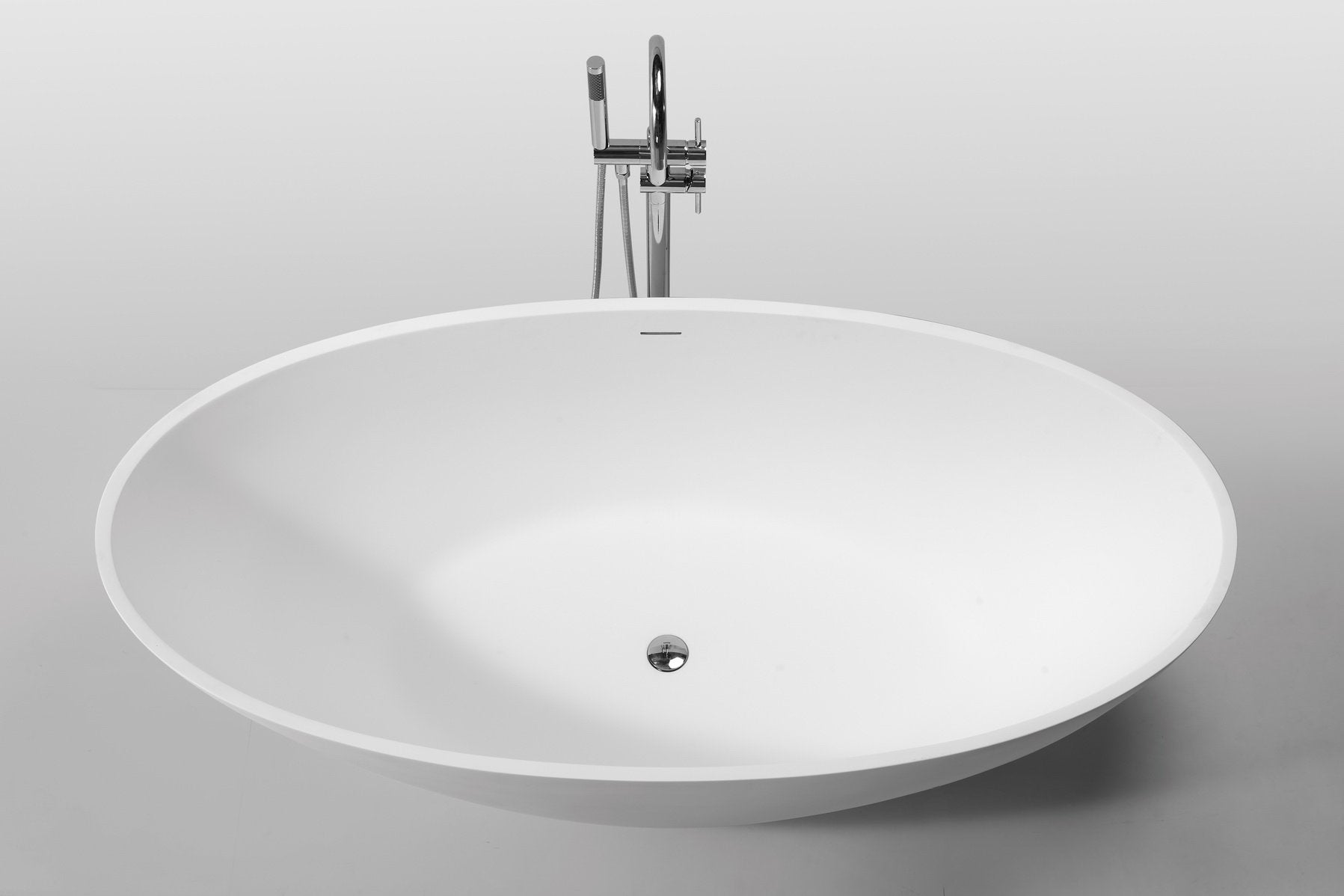 Hugi Elegant Oval Shaped Stone Bath - 1800mm - B061