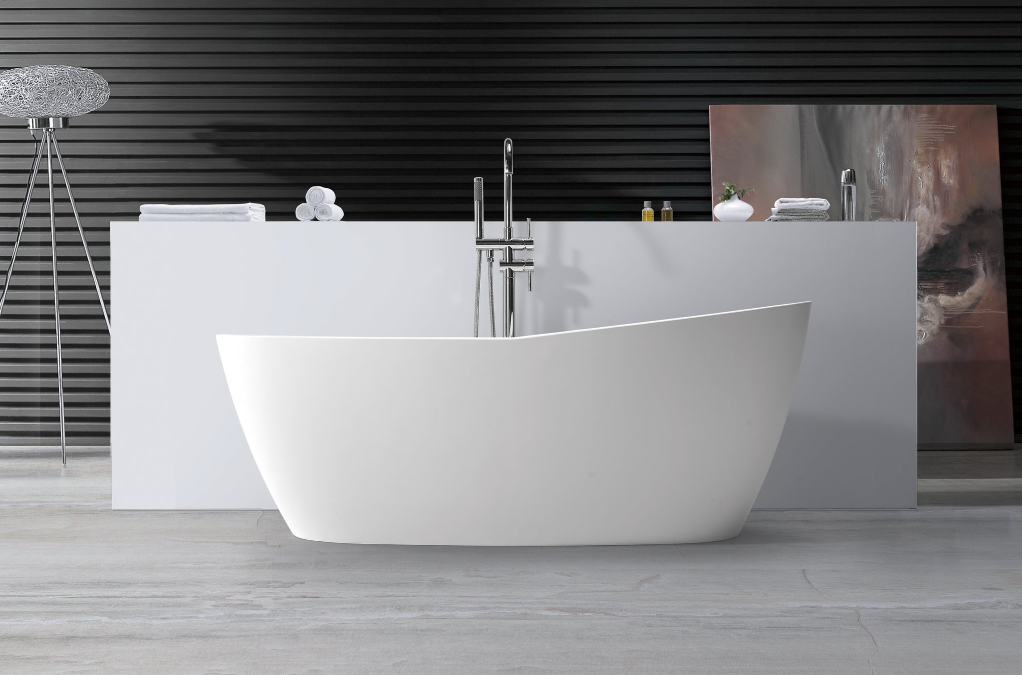 Hugi Stone Bath with Raised End - 1650mm - B063