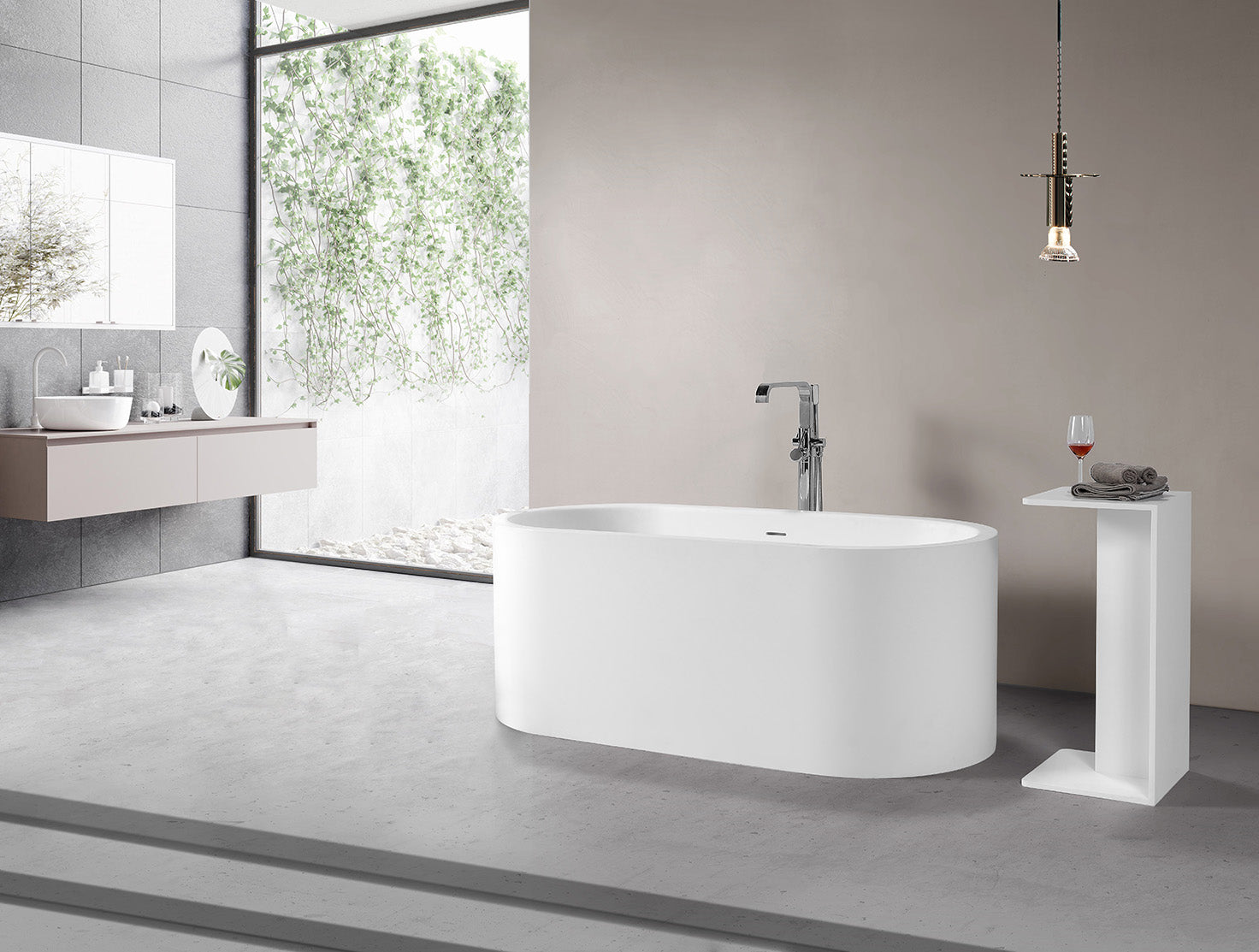 Extra-long Freestanding Stone Bath - 2000mm - B101