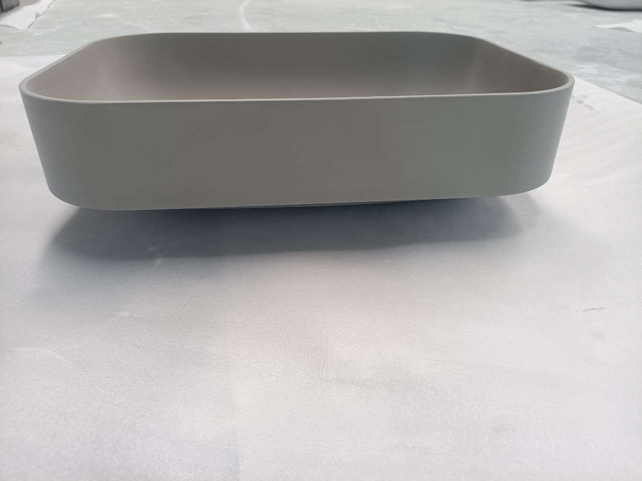 Kea semi-recessed rectangle basin 500mm - Matte Cement Grey
