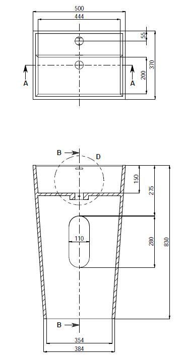 Toka LIte Basin CSB85 Kerri Freestanding Natural Stone Basin 500mm Architect Design