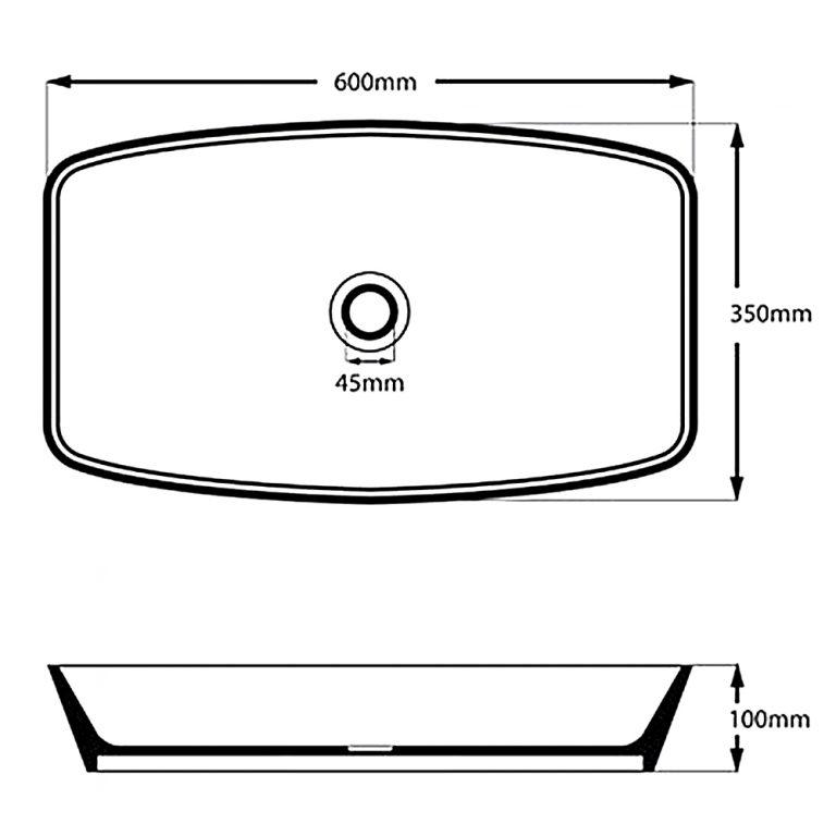 Toka Lite Lucia Natural Stone Basin STB09 600mm Architect Design