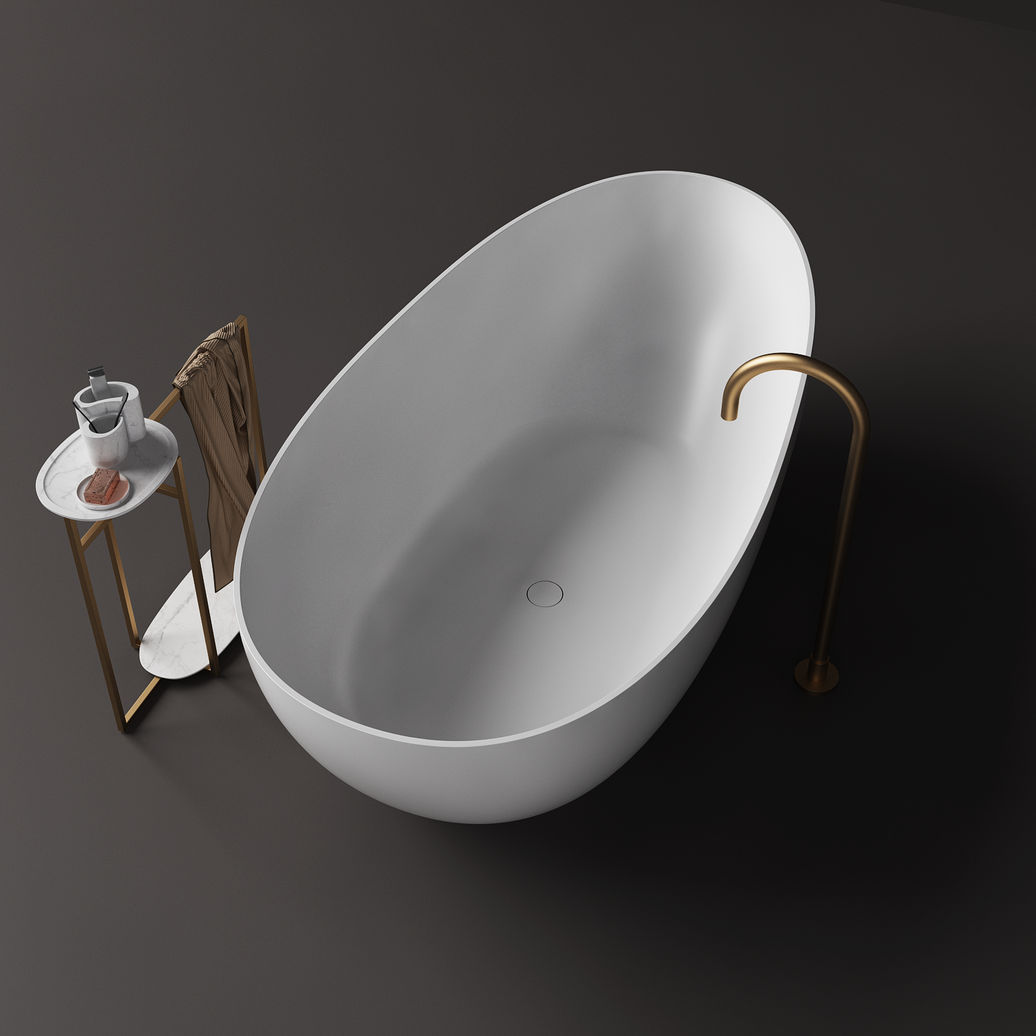 Slimline Jolanda Egg-Shape Bath - 1700mm - ST03 1700 T