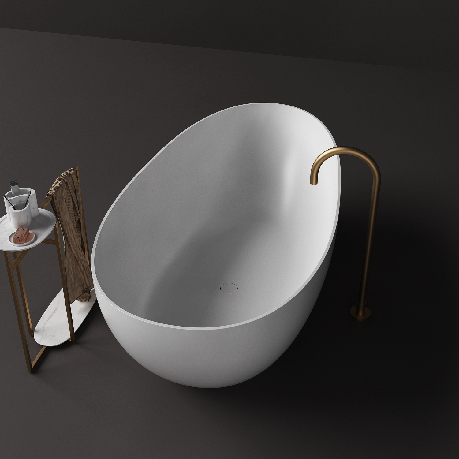 Slimline Jolanda Egg-Shape Bath - 1700mm - ST03 1700 T