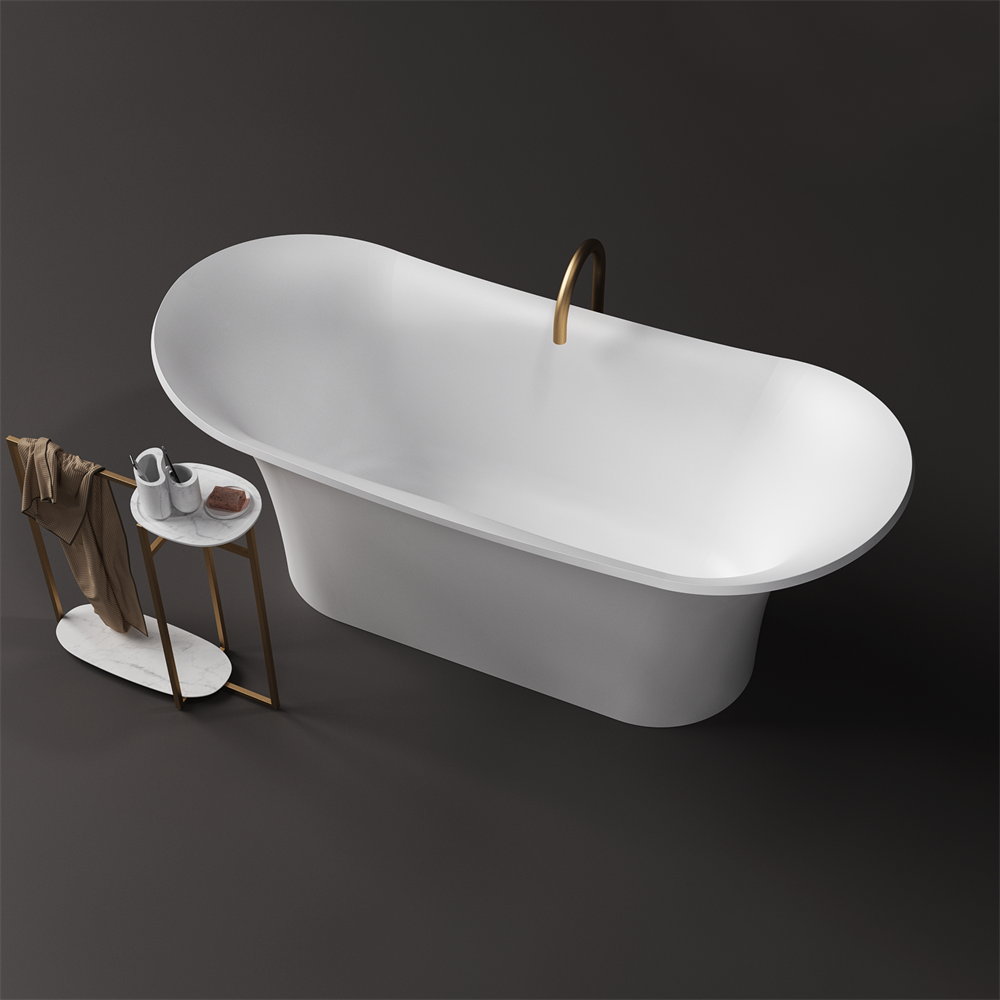 Elle Tulip Shape Slimline Stone Bath - 1700mm - ST21 T 1700