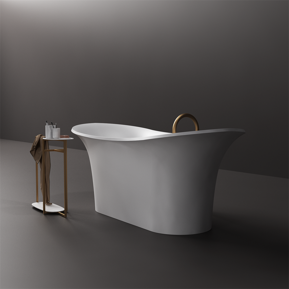 Elle Tulip Shape Slimline Stone Bath - 1700mm - ST21 T 1700