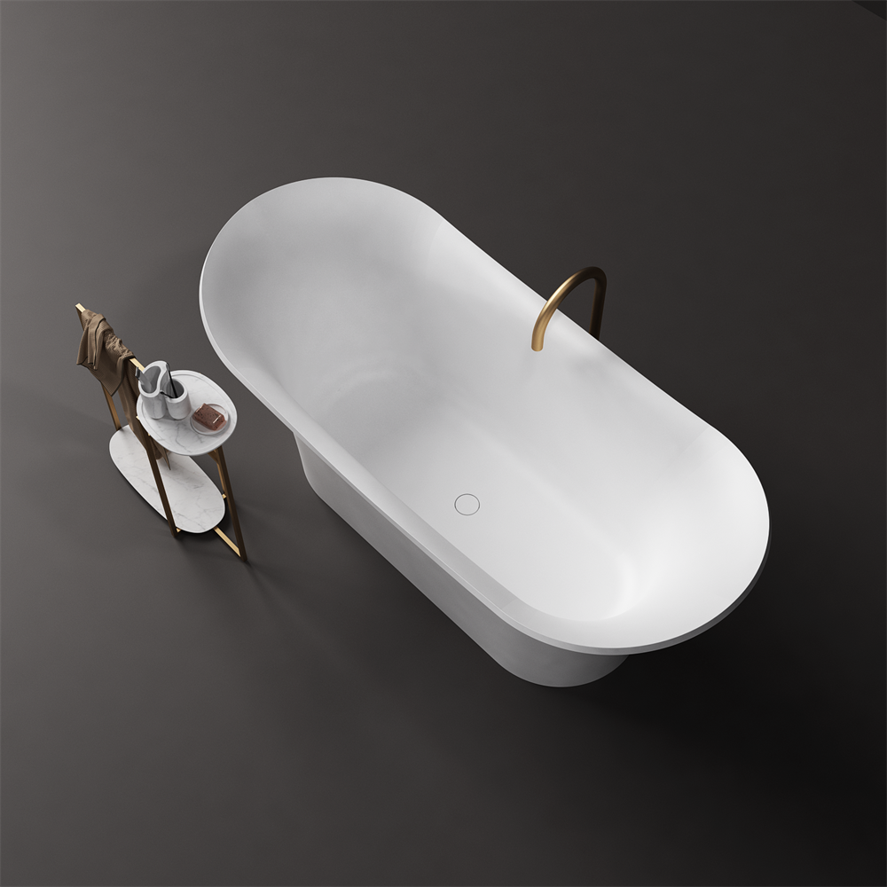 Elle Tulip Shape Slimline Stone Bath - 1700mm - ST21 T 1700