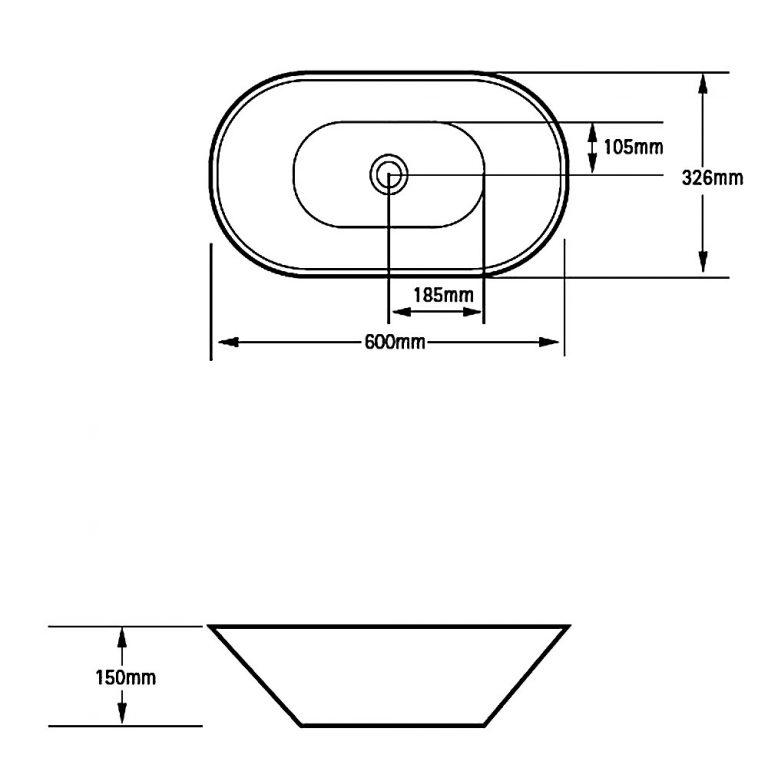 Toka Lite Estelle Basin STB22 600mm Architect Design