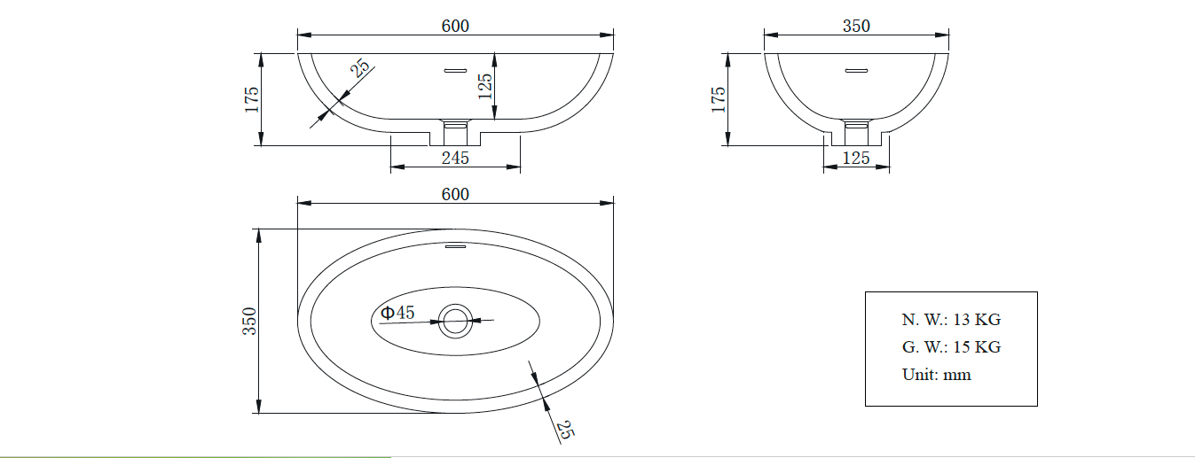 Hugi Polymarble Concrete Grey Basin Architect Design