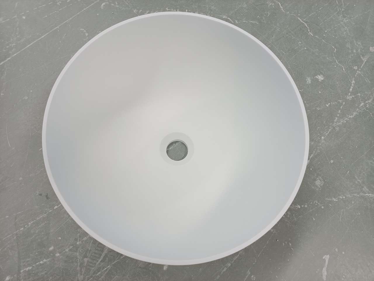 Tui semi-recessed 400mm round basin - matt white